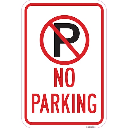 Signmission No Parking Within Pin No Parking Symbol, Heavy-Gauge Aluminum, 12" x 18", A-1218-24993 A-1218-24993